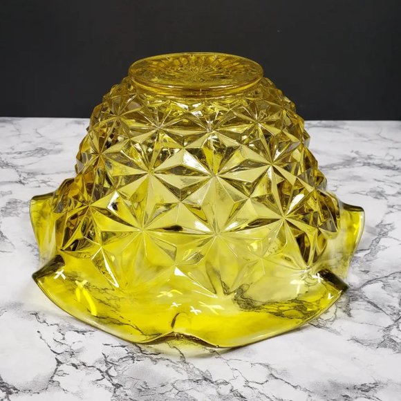 LE Smith Yellow UV Reactive Large Centerpiece Bowl Vintage - Picture 7 of 11